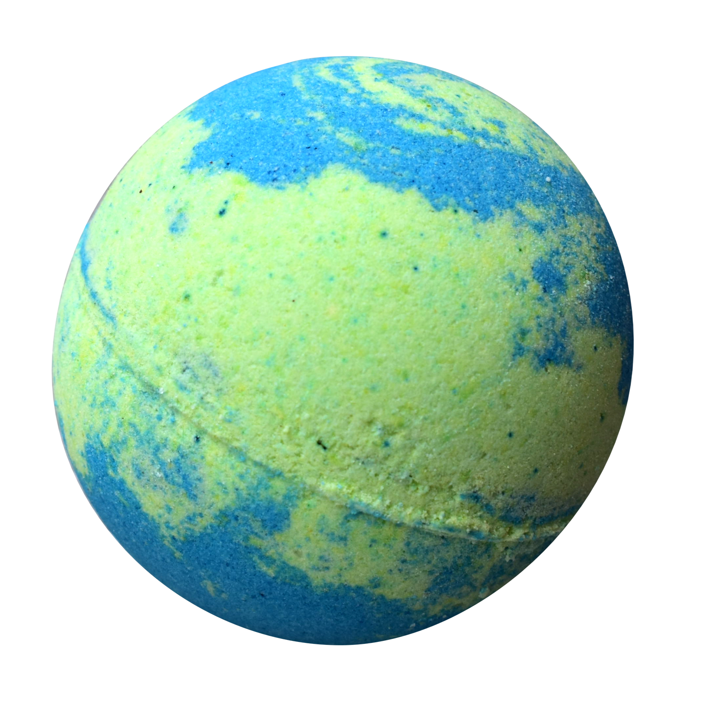 Round Lime green and blue bath bomb
