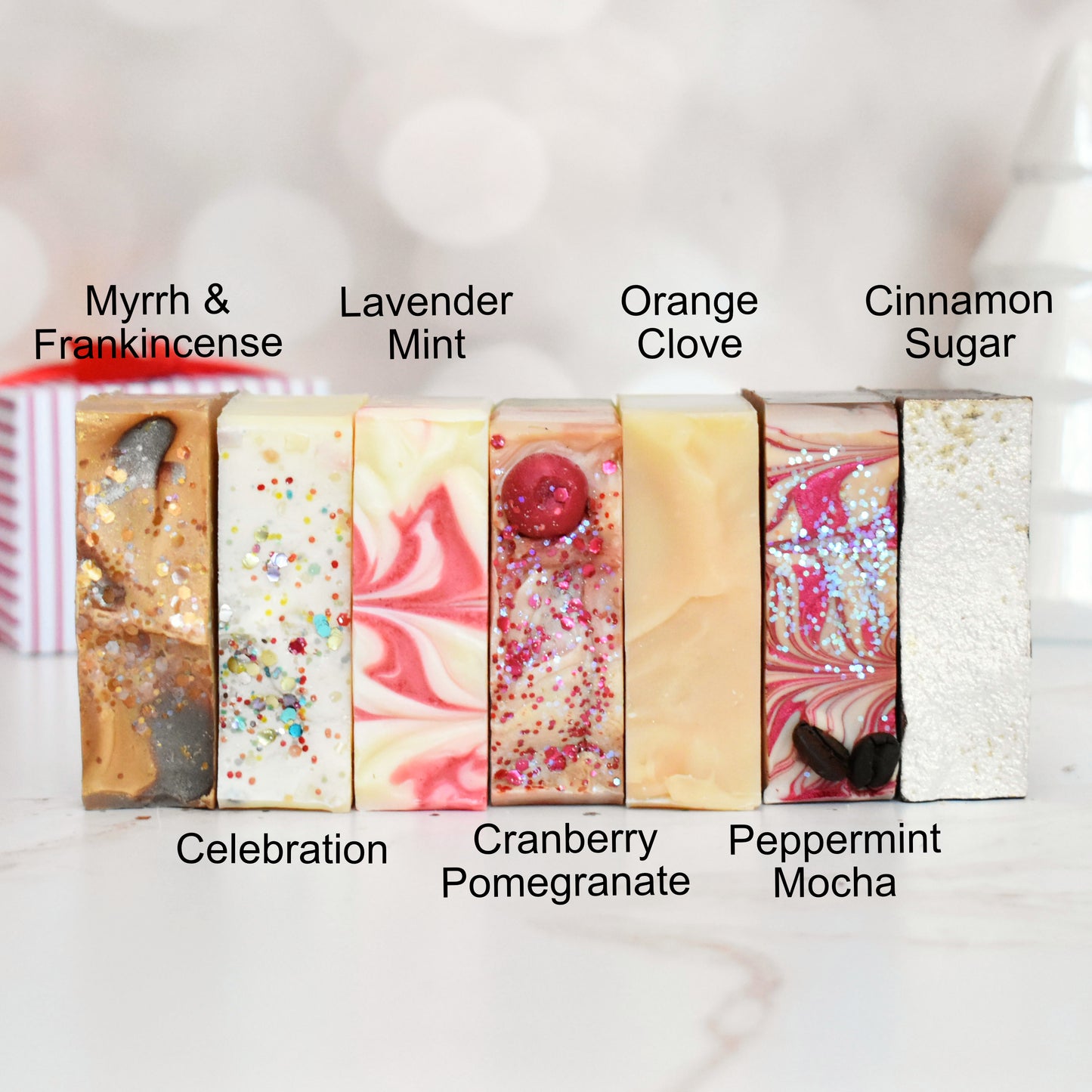 Holiday Gift Box: 3 Artisan Soaps for Christmas Customizable | Free Handmade Gift Box