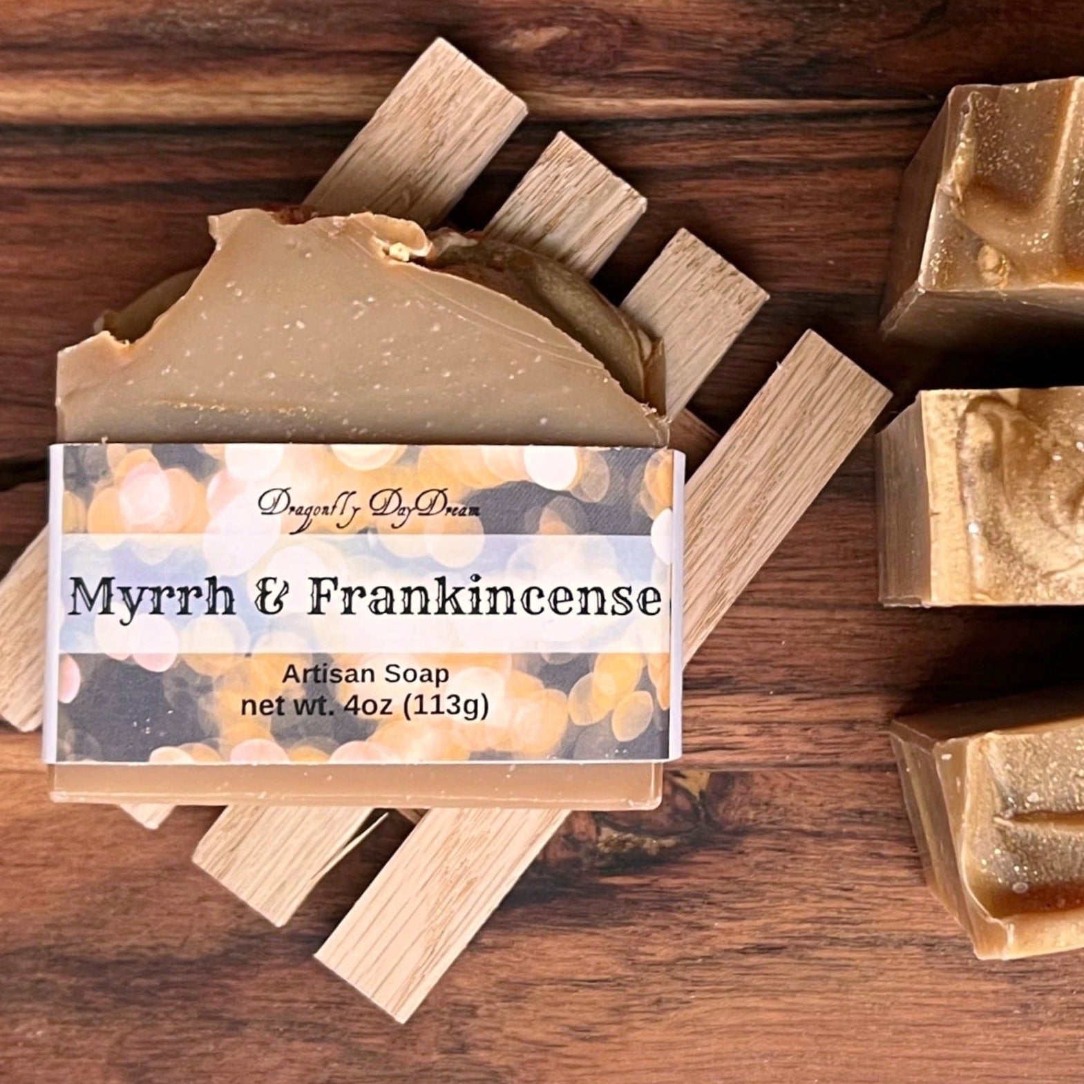 Myrrh Frankincense And Gold Artisan Soap Bar Dragonfly Daydream