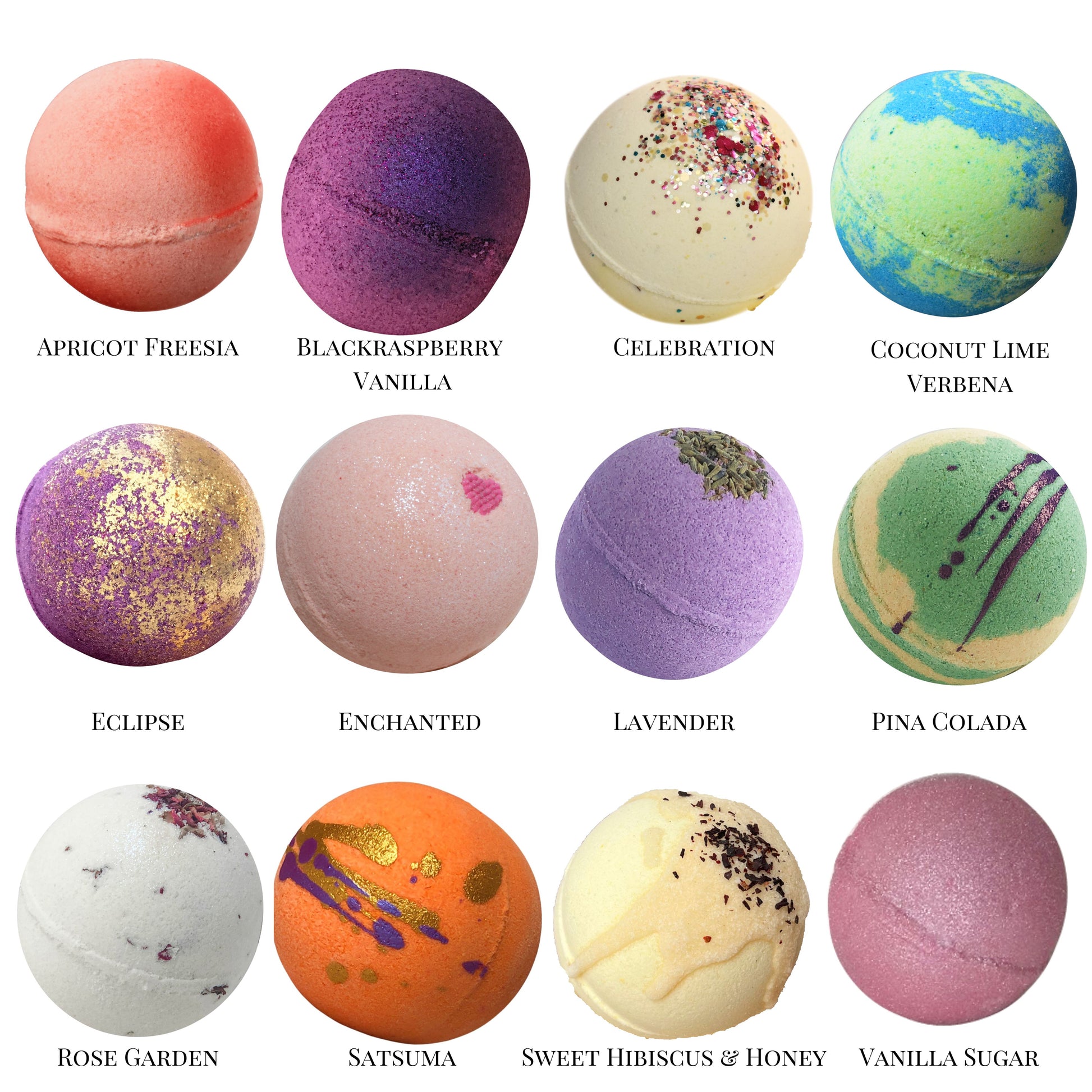 Bath bombs in vibrant colors, offering a delightful bathing experience.